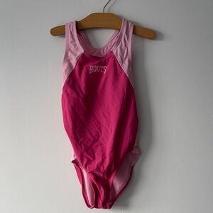 Roots Pink Kids Swim One Piece